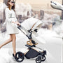 woman with baby stroller