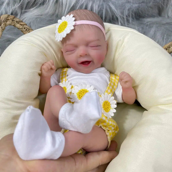 Mini 30CM Bebe Reborn Baby Dolls Salia Cute Palm Doll Soft Cloth Body 3D Skin Visible Veins Collectible Art Doll Gift For Girls-Maternity Miracles - Mom & Baby Gifts