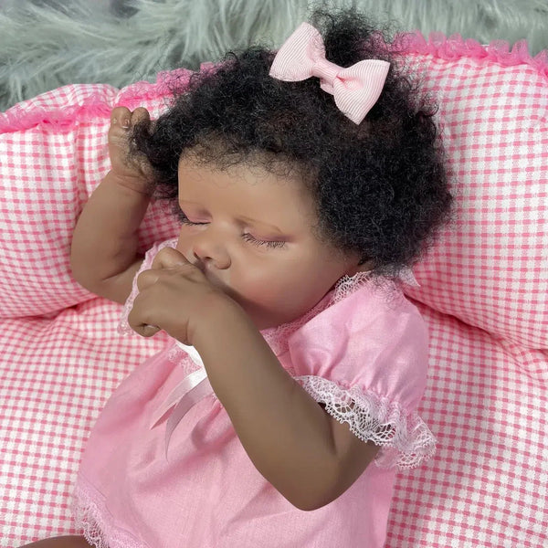 43CM African American Reborn Baby Doll Twin A Premature Baby Finished Newborn Black Girl Collectible Art Doll Best Gift For Kids-Maternity Miracles - Mom & Baby Gifts