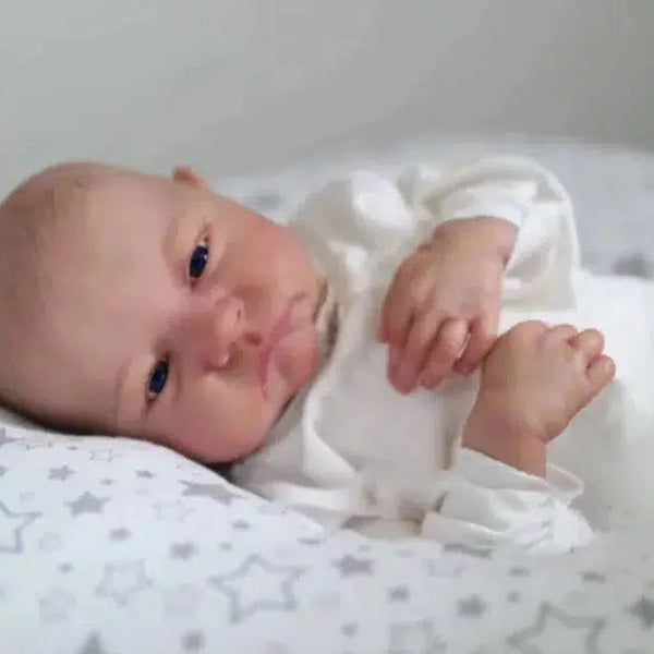 43CM Lifelike Finished Reborn Baby Dolls Levi Awake 3D Painted Skin Realistic Newborn Size Doll Toy Figure Gift For Girls-Maternity Miracles - Mom & Baby Gifts