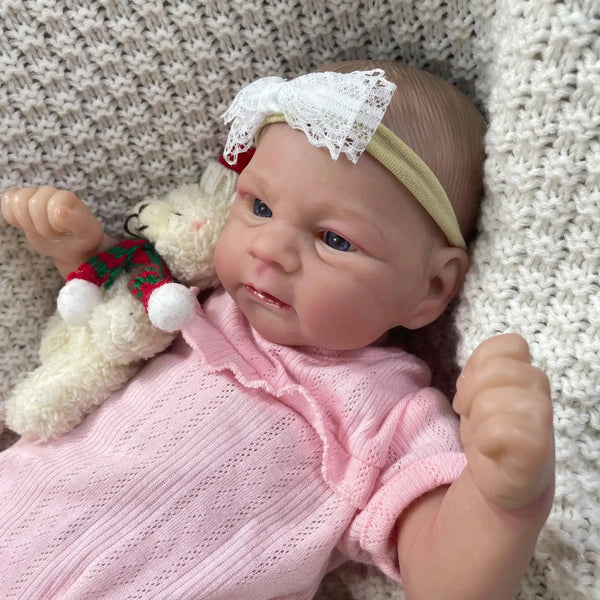 17Inch Painted Reborn Baby Doll Elijah Lifelike Newborn Doll Handmade Painted Hair 3D Skin Tone Visible Veins Gift For Girls-Maternity Miracles - Mom & Baby Gifts