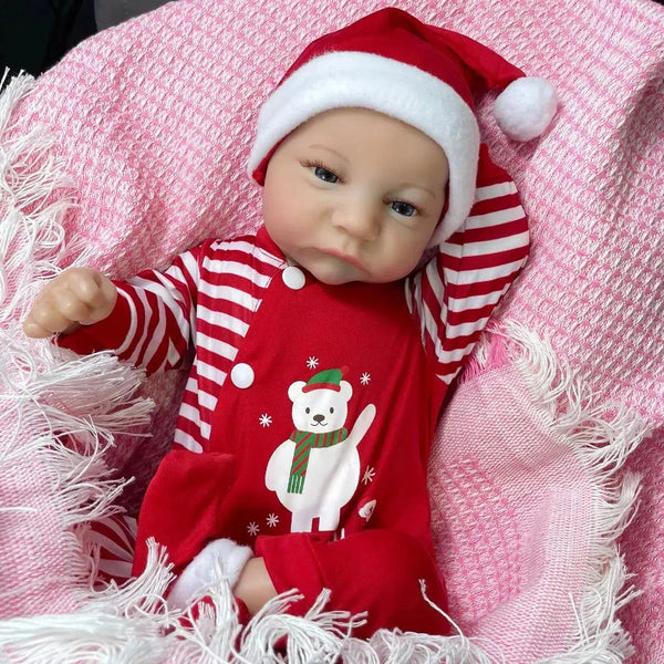 45CM Finished Reborn Baby Dolls Levi Awake Merry Christmas Gift Lifelike Silicone Vinyl Newborn 3D Skin Visible Veins DIY Toys-Maternity Miracles - Mom & Baby Gifts