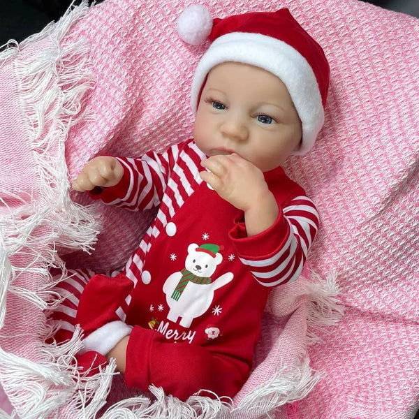 45CM Finished Reborn Baby Dolls Levi Awake Merry Christmas Gift Lifelike Silicone Vinyl Newborn 3D Skin Visible Veins DIY Toys-Maternity Miracles - Mom & Baby Gifts