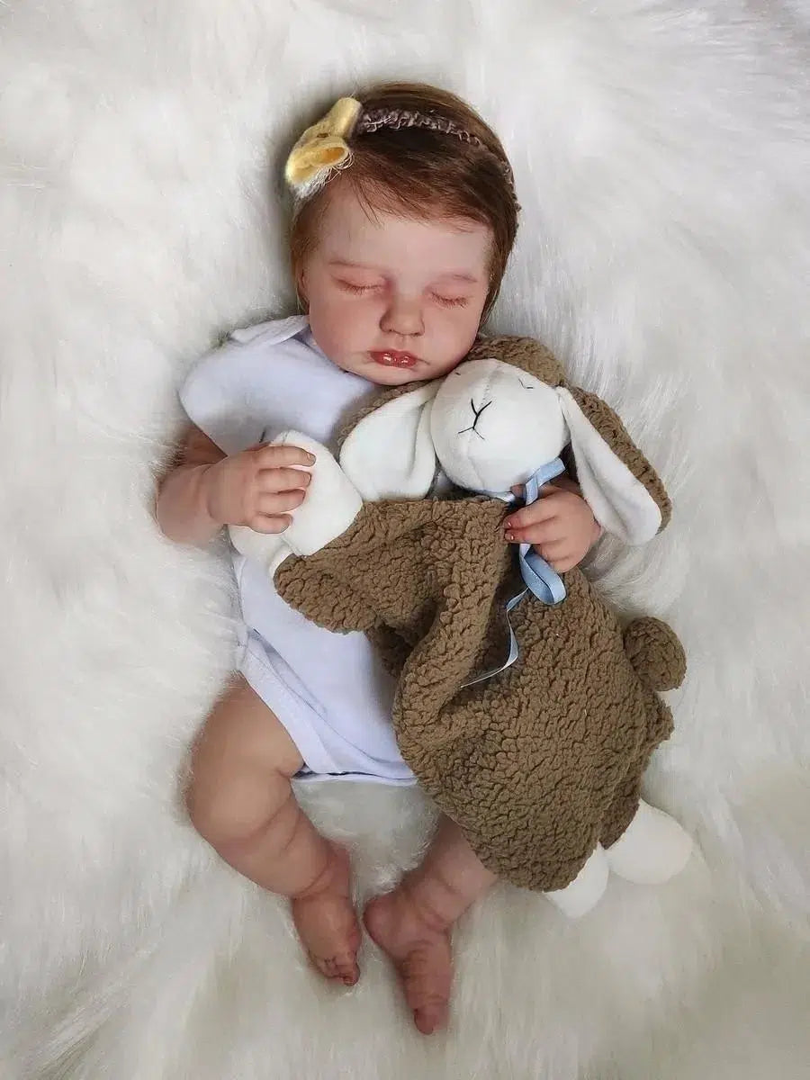 19 Inch Finished Reborn Baby Dolls LouLou Full Vinyl Or Cloth Body Hand-rooted Hair 3D Skin Visible Veins for Girls Gift-Maternity Miracles - Mom & Baby Gifts