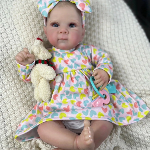 19inch Bettie Reborn Baby Doll Adorable Girl Silicone Vinyl Cloth Body Lifelike Painted Skin Art Collectible Doll Christmas Gift-Maternity Miracles - Mom & Baby Gifts