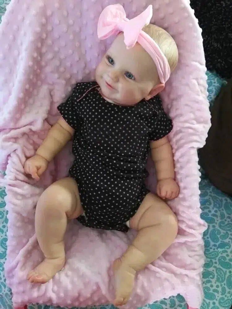 19Inch Already Finished Reborn Baby Doll Maddie Smile Girl Handmade 3D Skin Visible Veins Art Collection Doll Toy Figure Gift-Maternity Miracles - Mom & Baby Gifts