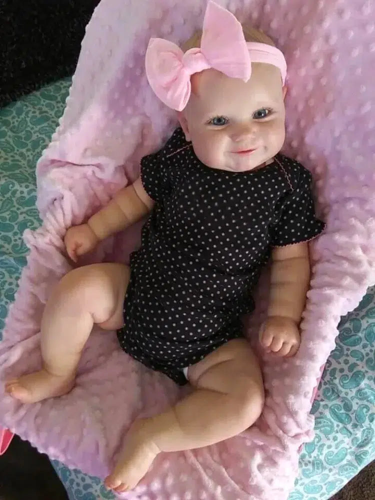 19Inch Already Finished Reborn Baby Doll Maddie Smile Girl Handmade 3D Skin Visible Veins Art Collection Doll Toy Figure Gift-Maternity Miracles - Mom & Baby Gifts