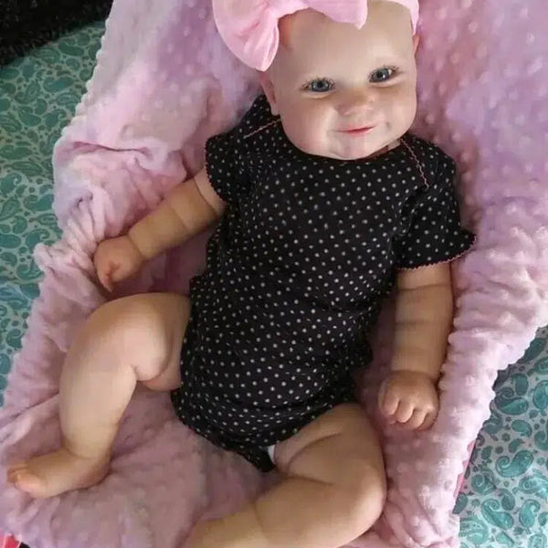 19Inch Already Finished Reborn Baby Doll Maddie Smile Girl Handmade 3D Skin Visible Veins Art Collection Doll Toy Figure Gift-Maternity Miracles - Mom & Baby Gifts