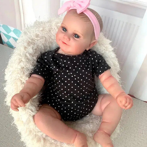 19Inch Already Finished Reborn Baby Doll Maddie Smile Girl Handmade 3D Skin Visible Veins Art Collection Doll Toy Figure Gift-Maternity Miracles - Mom & Baby Gifts