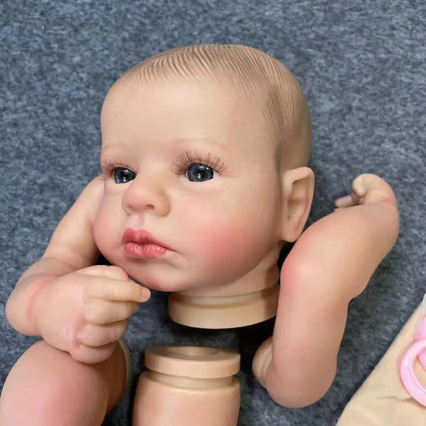 20Inch Already Painted Reborn Baby Kit LouLou Awake With Hair and Eyelashes 3D Painted Skin Unassembled DIY Handmade Doll Parts-Maternity Miracles - Mom & Baby Gifts