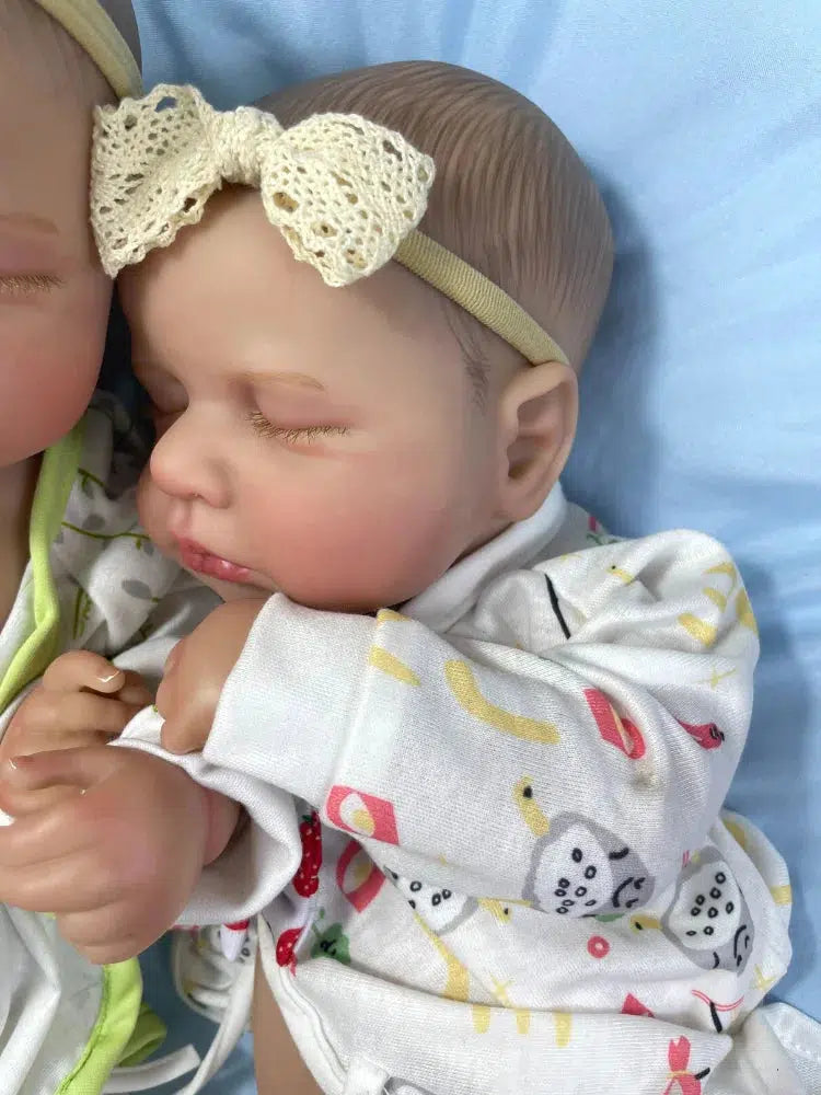 20Inch Already Painted Reborn Doll LouLou Twins Full Vinyl Body Washable 3D Skin Visible Veins Lifelike Newborn Toy For Girls-Maternity Miracles - Mom & Baby Gifts