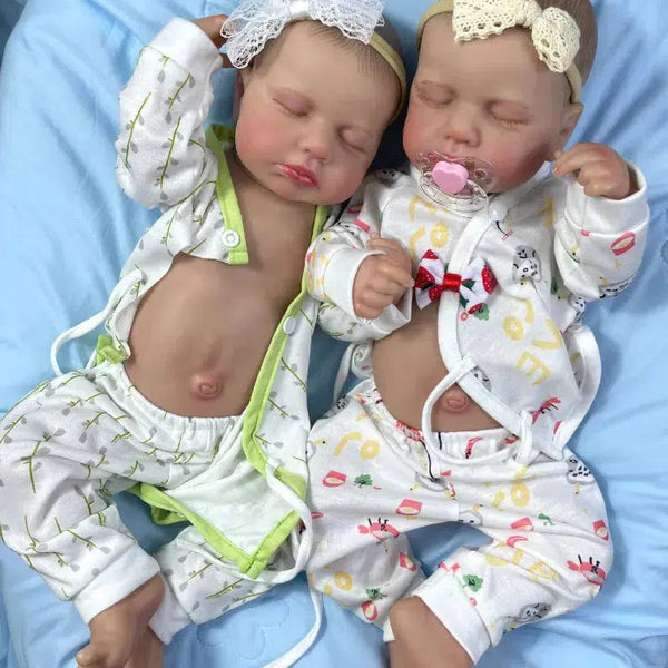 20Inch Already Painted Reborn Doll LouLou Twins Full Vinyl Body Washable 3D Skin Visible Veins Lifelike Newborn Toy For Girls-Maternity Miracles - Mom & Baby Gifts