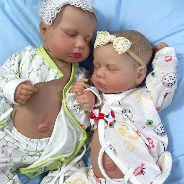 20Inch Already Painted Reborn Doll LouLou Twins Full Vinyl Body Washable 3D Skin Visible Veins Lifelike Newborn Toy For Girls-Maternity Miracles - Mom & Baby Gifts