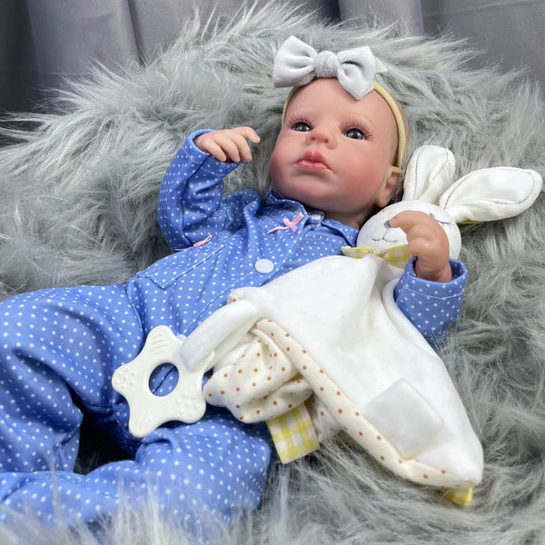 50CM Finished Reborn Baby Dolls LouLou Awake Girl Lifelike Silicone Vinyl Newborn 3D Skin Visible Veins DIY Toys For Girls-Maternity Miracles - Mom & Baby Gifts