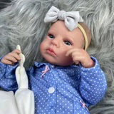 50CM Finished Reborn Baby Dolls LouLou Awake Girl Lifelike Silicone Vinyl Newborn 3D Skin Visible Veins DIY Toys For Girls-Maternity Miracles - Mom & Baby Gifts