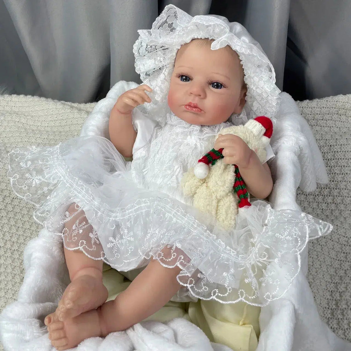 20Inch Finished Reborn Doll LouLou Awake Soft Touch Cuddly Newborn with 3D Painted Skin Visible Veins Lifelike DIY Toy Figure-Maternity Miracles - Mom & Baby Gifts