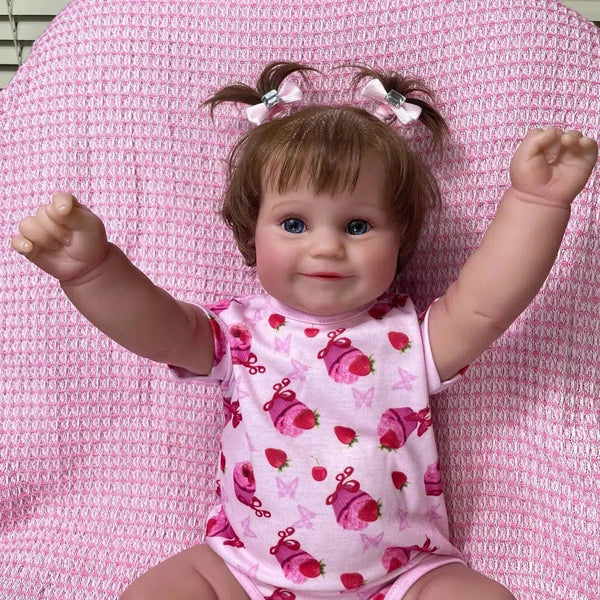 50CM Full Body Vinyl Girl Waterproof Reborn Doll Maddie Hand-Detailed Painting with Visible Veins Lifelike 3D Skin Tone Gift-Maternity Miracles - Mom & Baby Gifts