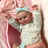 50CM Reborn Baby Dolls Maddie Smile Girl Lifelike Silicone Vinyl Newborn 3D Skin Visible Veins DIY Toys Christmas Gift For Girls-Maternity Miracles - Mom & Baby Gifts