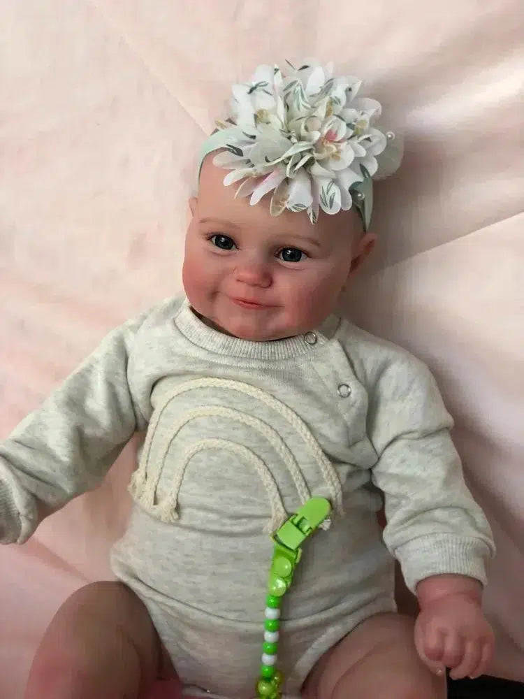 50CM Reborn Baby Dolls Maddie Smile Girl Lifelike Silicone Vinyl Newborn 3D Skin Visible Veins DIY Toys Christmas Gift For Girls-Maternity Miracles - Mom & Baby Gifts