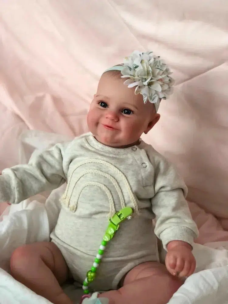 50CM Reborn Baby Dolls Maddie Smile Girl Lifelike Silicone Vinyl Newborn 3D Skin Visible Veins DIY Toys Christmas Gift For Girls-Maternity Miracles - Mom & Baby Gifts