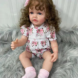 55cm Lifelike Reborn Baby Girl Betty Doll Soft Silicone Vinyl Long Brown Hair Realistic Princess Toddler Bebe Birthday Gift-Maternity Miracles - Mom & Baby Gifts