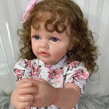 55cm Lifelike Reborn Baby Girl Betty Doll Soft Silicone Vinyl Long Brown Hair Realistic Princess Toddler Bebe Birthday Gift-Maternity Miracles - Mom & Baby Gifts