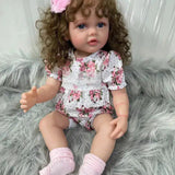 55cm Lifelike Reborn Baby Girl Betty Doll Soft Silicone Vinyl Long Brown Hair Realistic Princess Toddler Bebe Birthday Gift-Maternity Miracles - Mom & Baby Gifts