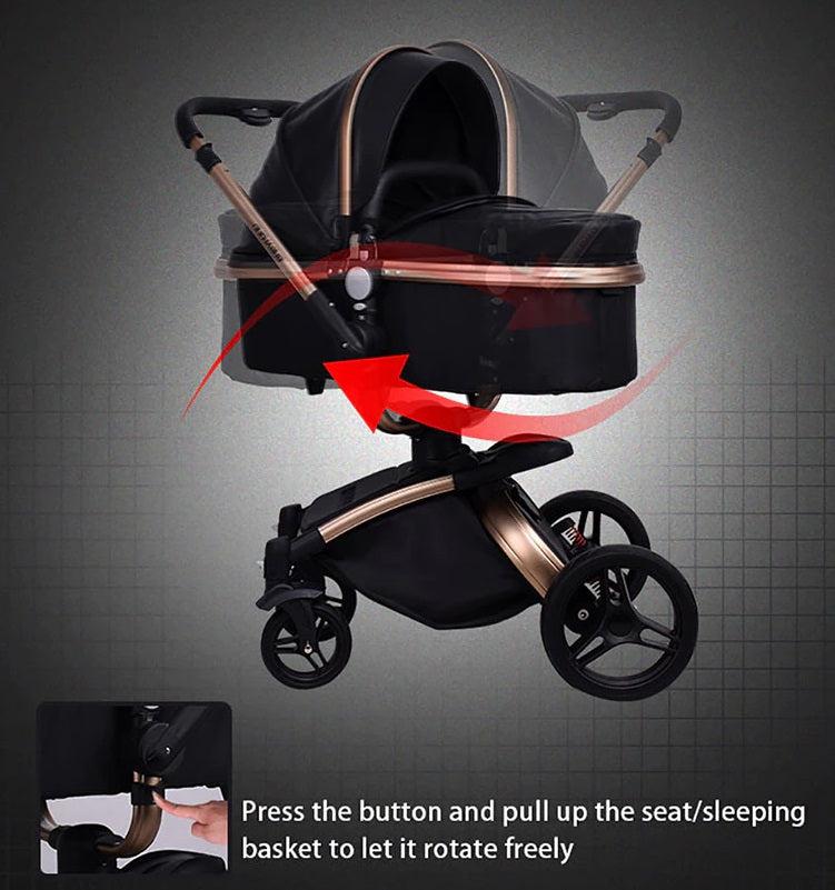 3-In-1 Luxury 360° Rotating Baby Stroller Travel System-Maternity Miracles - Mom & Baby Gifts