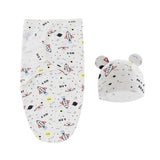 2PCS Cotton Newborn Sleepsack Baby Swaddle Blanket Wrap Hat Set Infant Adjustable New Born Sleeping Bag Muslin Blankets 0-6M-Maternity Miracles - Mom & Baby Gifts