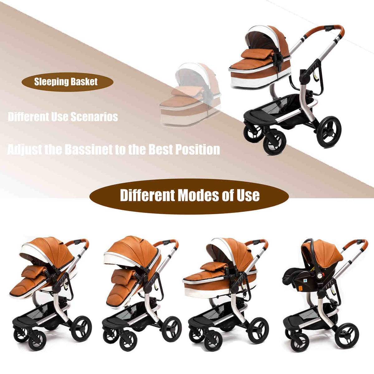 Majestic Black/Gold 3-in-1 Baby Stroller 2022 Luxury Travel System (Car Seat Base Included)-Maternity Miracles - Mom & Baby Gifts