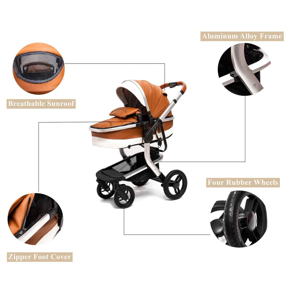 Majestic Black/Gold 3-in-1 Baby Stroller 2022 Luxury Travel System (Car Seat Base Included)-Maternity Miracles - Mom & Baby Gifts