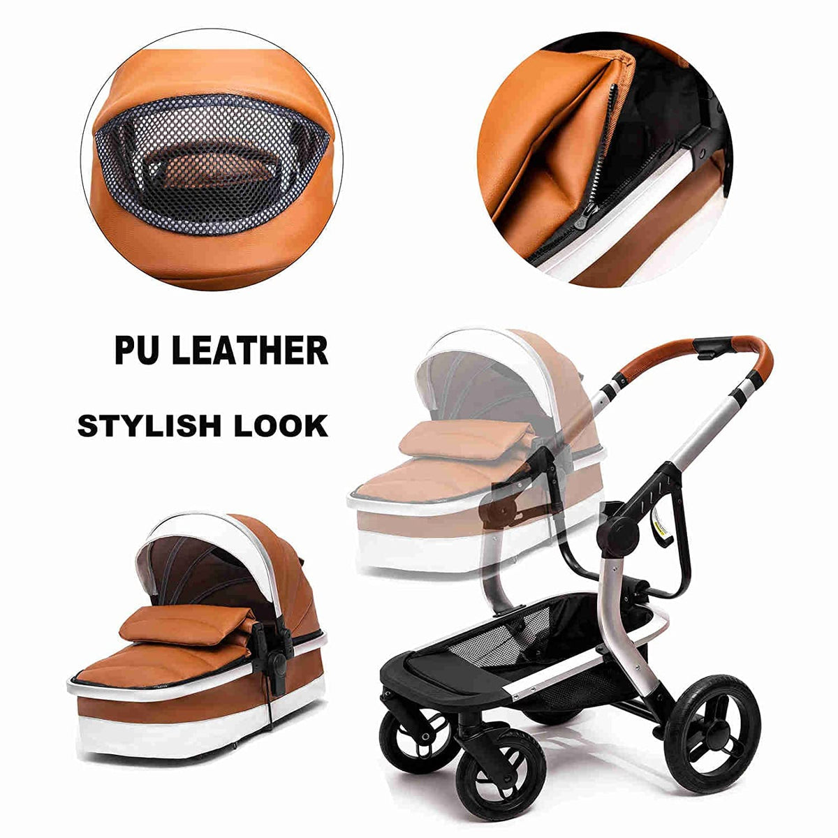 Majestic Black/Gold 3-in-1 Baby Stroller 2022 Luxury Travel System (Car Seat Base Included)-Maternity Miracles - Mom & Baby Gifts