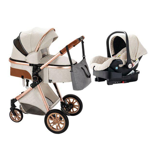 Creamy White Premium 3-in-1 Baby Stroller-Maternity Miracles - Mom & Baby Gifts