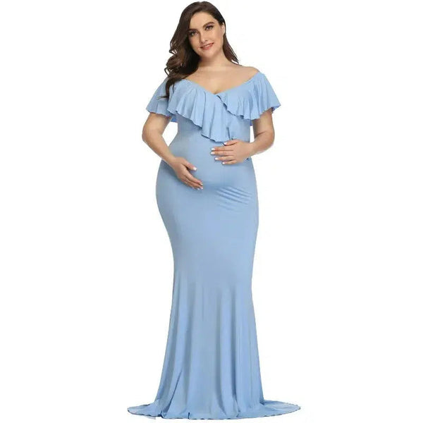 New Maternity Dresses Maternity Photography Props Plus Size Dress Elegant Fancy Cotton Pregnancy Photo Shoot Women Long Dress-Maternity Miracles - Mom & Baby Gifts