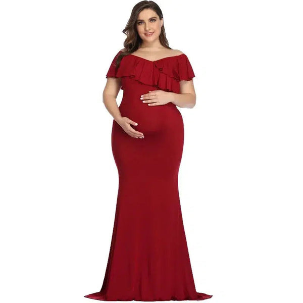 New Maternity Dresses Maternity Photography Props Plus Size Dress Elegant Fancy Cotton Pregnancy Photo Shoot Women Long Dress-Maternity Miracles - Mom & Baby Gifts