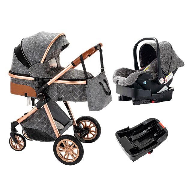 Grey Premium 3-in-1 Baby Stroller-Maternity Miracles - Mom & Baby Gifts