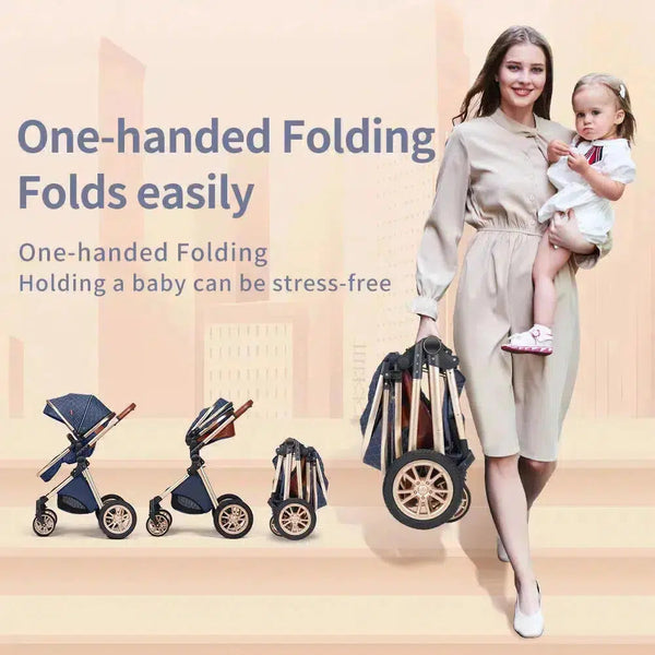 Grey Premium 3-in-1 Baby Stroller-Maternity Miracles - Mom & Baby Gifts