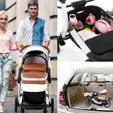 Grandeur Grey 3-in-1 Baby Stroller 2022 Luxury Travel System (Car Seat Base Included)-Maternity Miracles - Mom & Baby Gifts