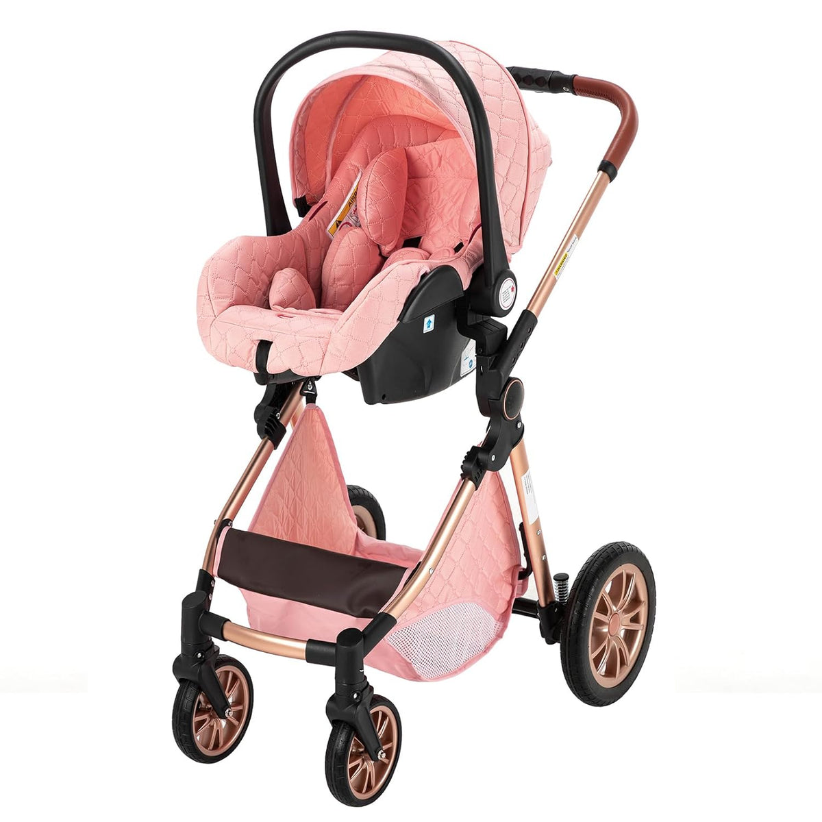 Perfect Pink Premium 3-in-1 Baby Stroller-Maternity Miracles - Mom & Baby Gifts