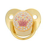 2023 New Baby Pacifier Rose Gold Bling Teether BPA Free Newborn Silicone Pacifier Baby Soother Nipple Dummy Baby Shower Gifts-Maternity Miracles - Mom & Baby Gifts