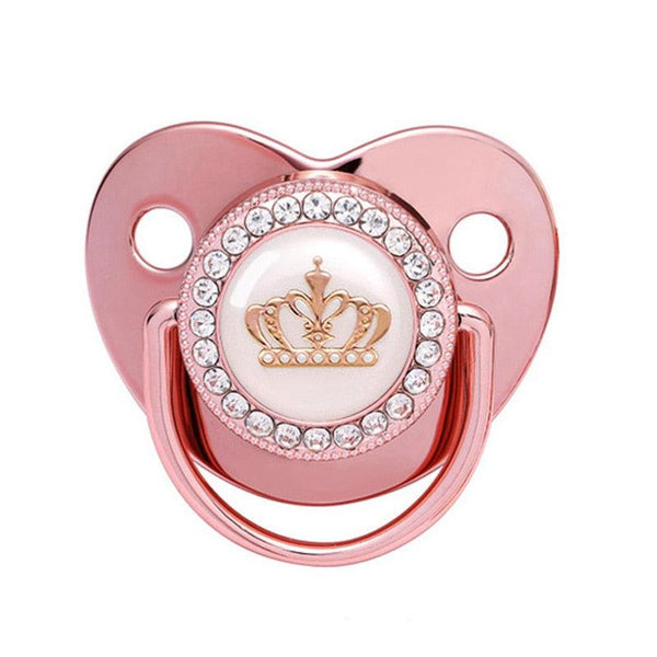 2023 New Baby Pacifier Rose Gold Bling Teether BPA Free Newborn Silicone Pacifier Baby Soother Nipple Dummy Baby Shower Gifts-Maternity Miracles - Mom & Baby Gifts