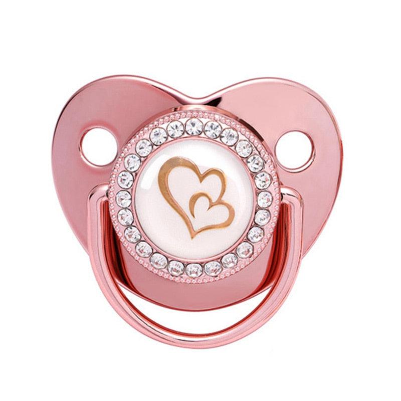 2023 New Baby Pacifier Rose Gold Bling Teether BPA Free Newborn Silicone Pacifier Baby Soother Nipple Dummy Baby Shower Gifts-Maternity Miracles - Mom & Baby Gifts