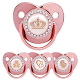 2023 New Baby Pacifier Rose Gold Bling Teether BPA Free Newborn Silicone Pacifier Baby Soother Nipple Dummy Baby Shower Gifts-Maternity Miracles - Mom & Baby Gifts