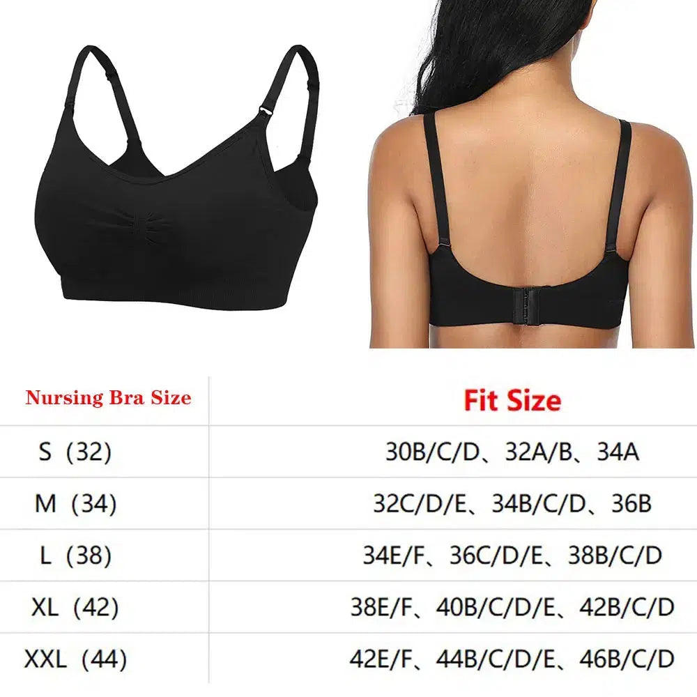 Womens Maternity Nursing Bra Maternal Seamless Clip Down Push Up Sleeping Bralette for Breastfeeding Underwear-Maternity Miracles - Mom & Baby Gifts