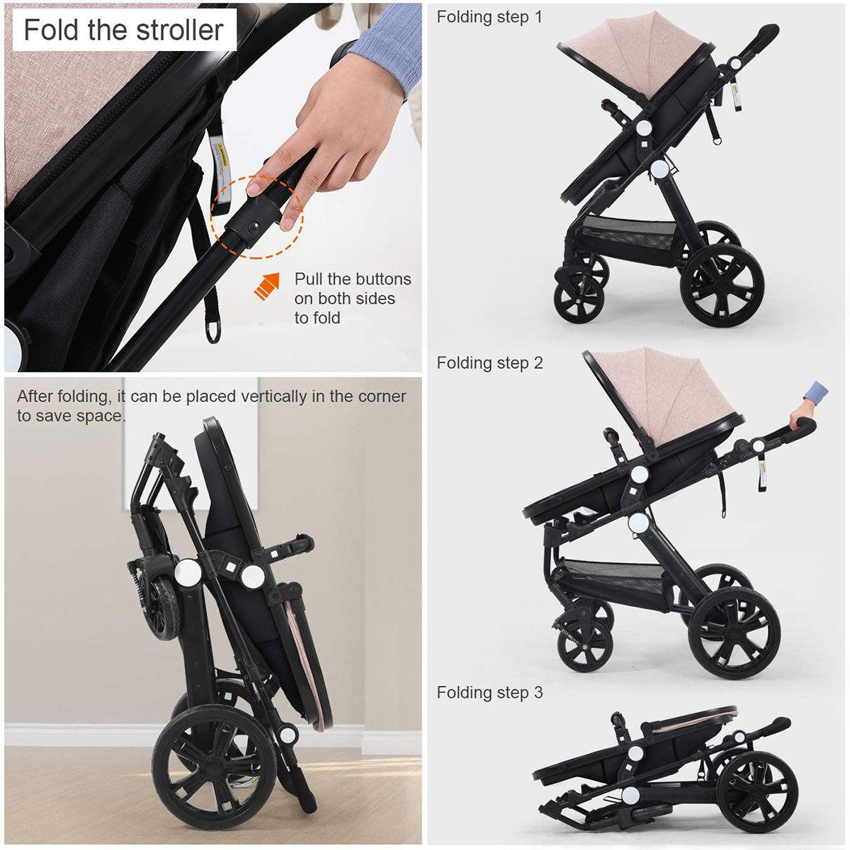 2023 Shockproof High View Pram Baby Stroller-Maternity Miracles - Mom & Baby Gifts