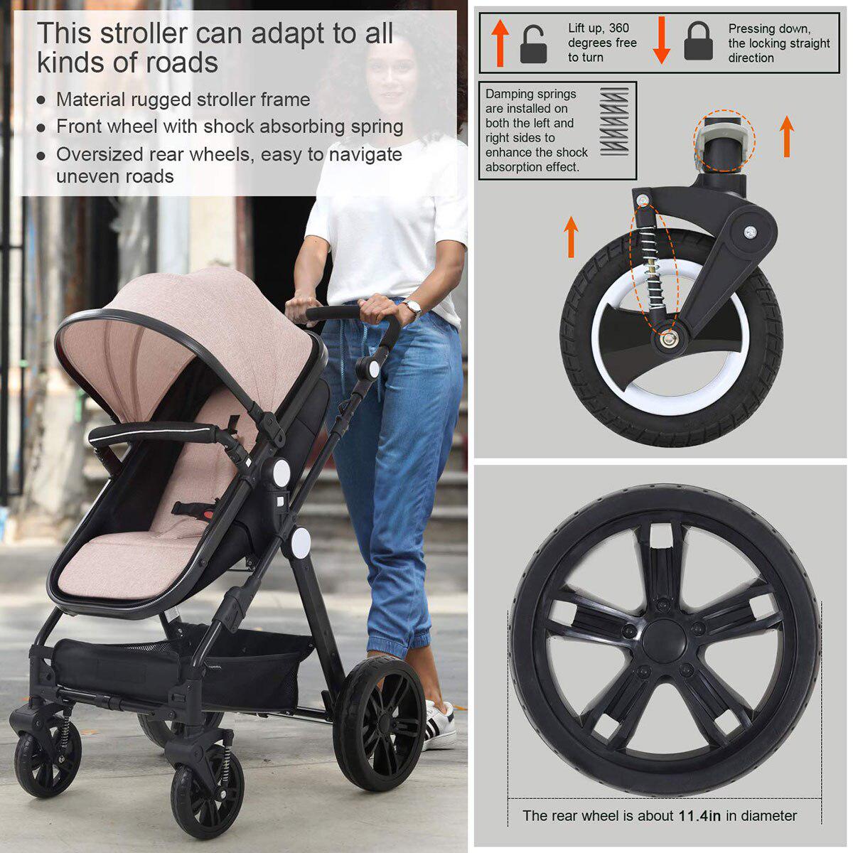 2023 Shockproof High View Pram Baby Stroller-Maternity Miracles - Mom & Baby Gifts