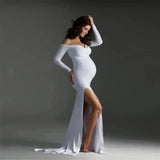 Sexy Shoulderless Maternity Dresses For Photoshoot Maxi Gown Baby Shower Women Pregnant Photography Clothes Long Pregnancy Dress-Maternity Miracles - Mom & Baby Gifts